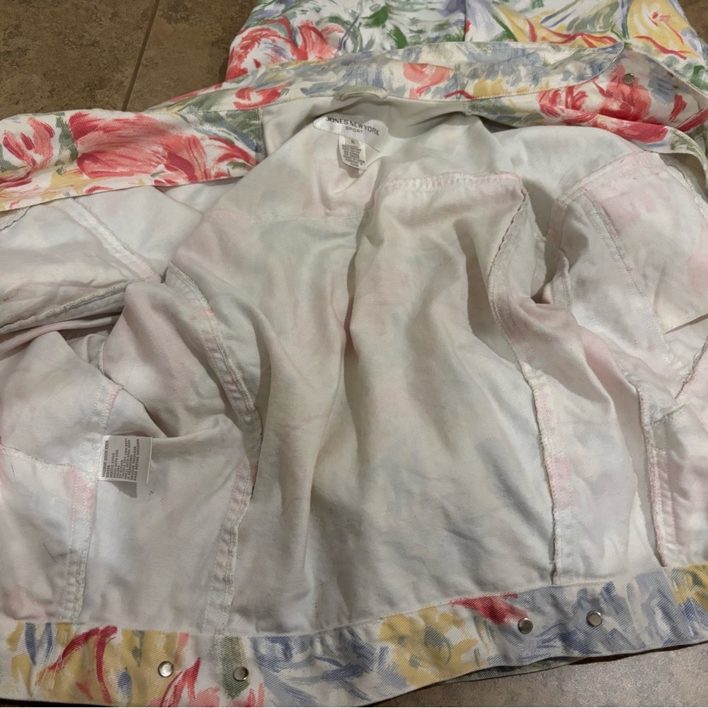Jones New York Sport Floral Cotton Jacket with 2 matching shorts. 90s petite🎀 - Picture 7 of 15